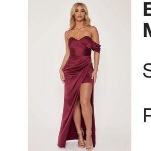 Wine maxi dress with slit